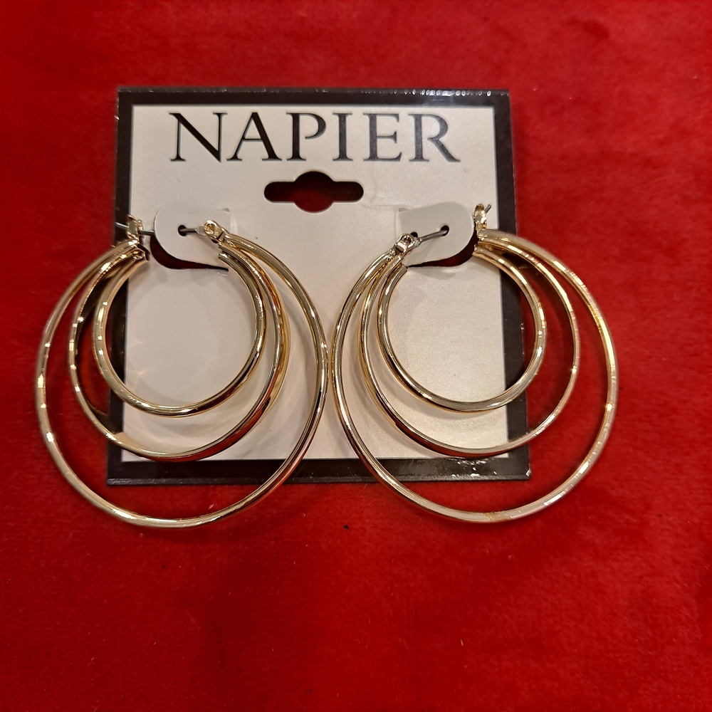 Napier Gold Multi-Hoop Earrings